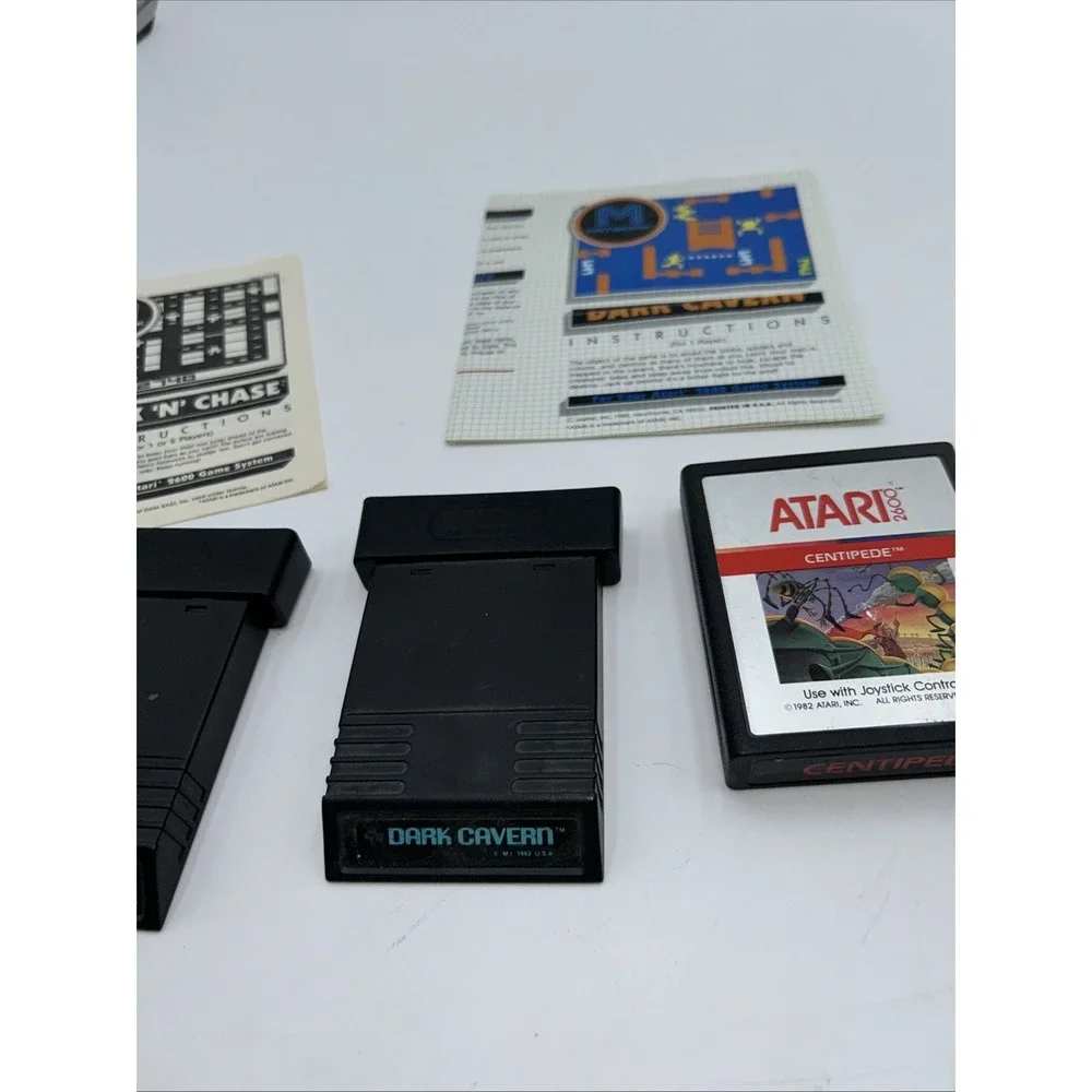Atari 2600 Dark Cavern Game & Instructions Lock N Chase Game & Inst. Centipede
